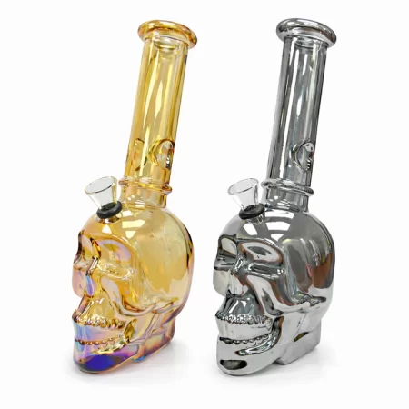 8″ Skull Glass Bong - Multiple Colours